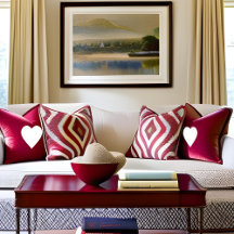 Coração Branco Elegância Romântica Abraça o Vermel