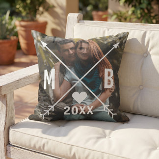Almofada Coração de Amor com Flechas Monogramadas Personali