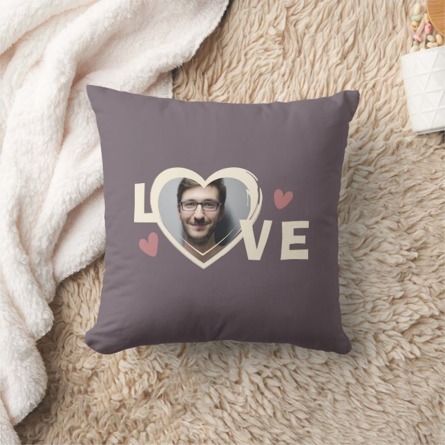 Almofada Coração de Amor com Foto Personalizada Simples Mod (Cobertor)
