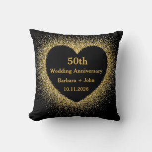 Almofada Coração de Aniversário de 50 Anos de Casamento 