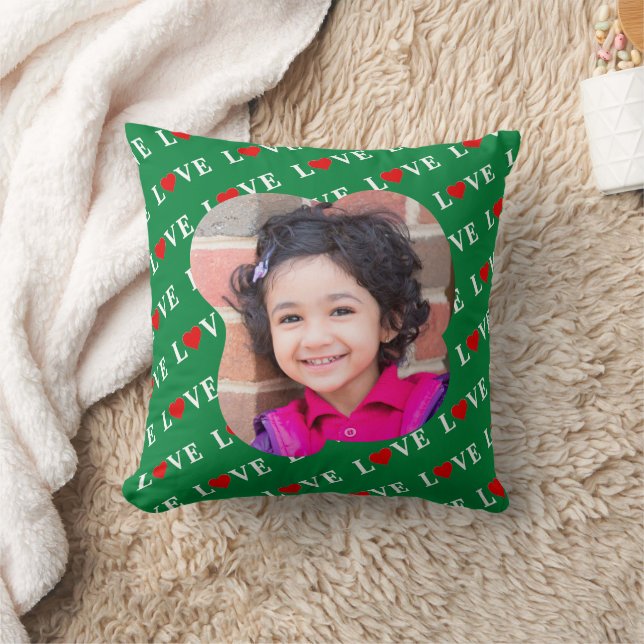 Almofada Coração do Amor Verde (Cobertor)