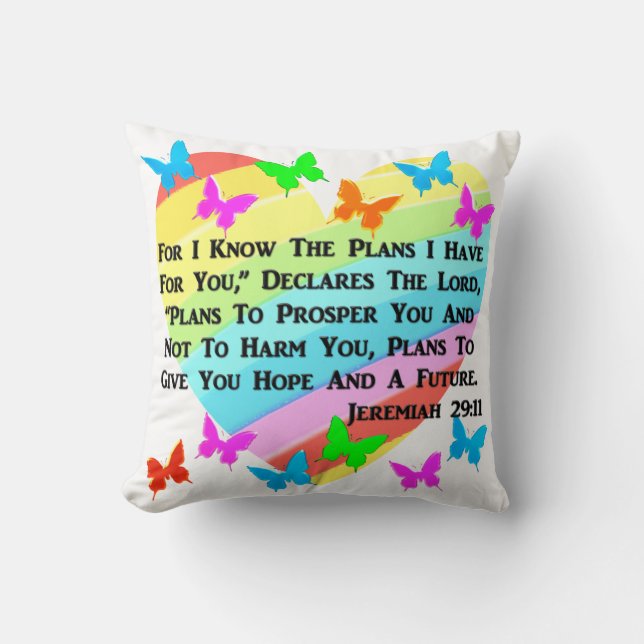 ALMOFADA CORAÇÃO E CORAÇÃO JEREMIAH 29:11 (Frente)