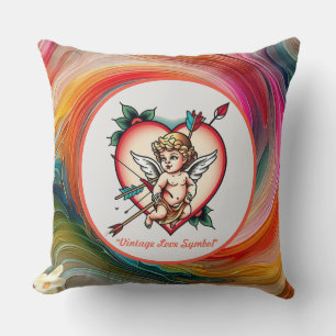 Almofada Coração Negrito e Arte Cupida