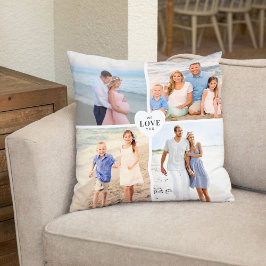 Almofada Coração Personalizado 'Amo Você' para 4 Fotos em C
