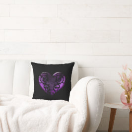 Almofada Coração Roxo Gótico Filigree