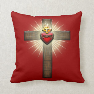 Almofada Coração sagrado da cruz de Jesus