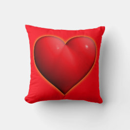 Almofada Coração Vermelho 3D Brilhante