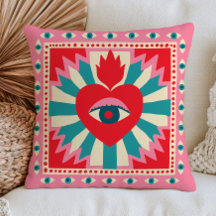 Coração Vermelho Funky Olhos do Mal Boêmio Rosa Ma