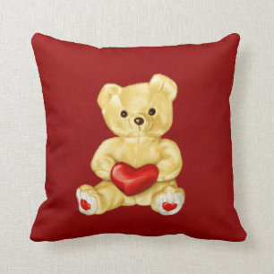 Almofada Coração vermelho que Hypnotizing o urso de ursin