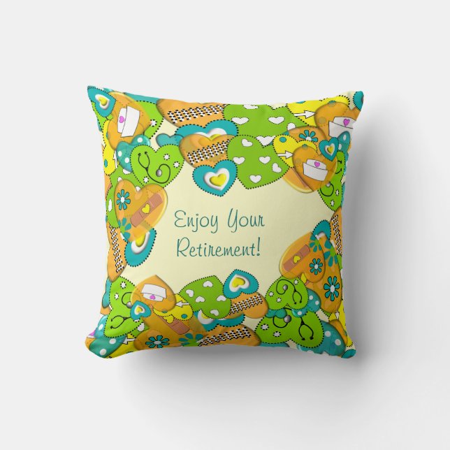 Almofada Corações aposentados do travesseiro da enfermeira (Frente)