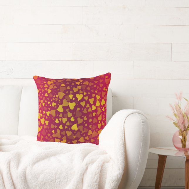Almofada Corações Caindo Dourado (Sofá)