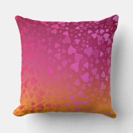 Almofada Corações Caindo Rosa Laranja