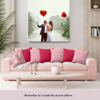 Almofada Corações cor-de-rosa e Namorados vermelhos