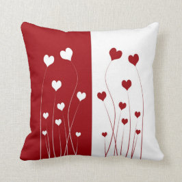 Almofada Corações de Amor Vermelho Romântico Moderno
