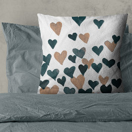 Almofada Corações de Aquarelas do Dia do namorados - neutro