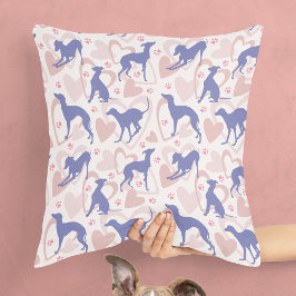 Almofada Corações de Greyhound Italiano Pws Periwinkle Patt