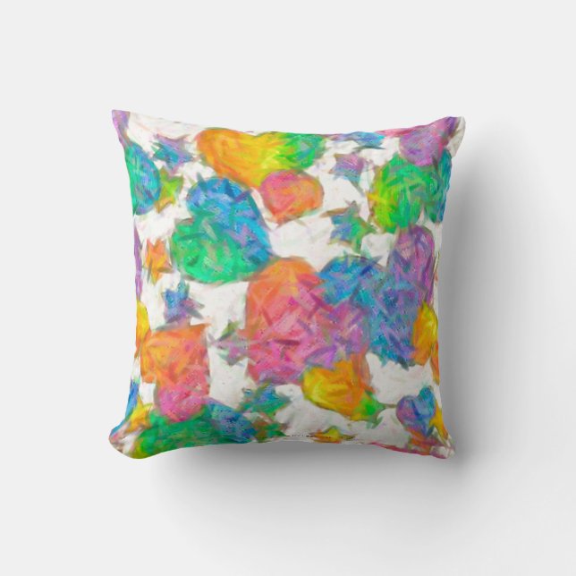 Almofada Corações de São Valentão em Pastel Impressionista (Frente)