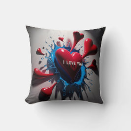 Almofada Corações e Lágrimas Explosivos: 3D Burst Emocional