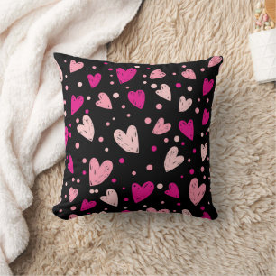 Almofada Corações e Pontos Encantadores Padrão