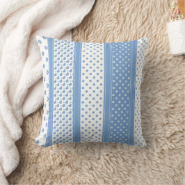 Almofada Corações e pontos modernos, brancos e azuis