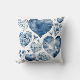 Almofada Corações em Azul de Delft