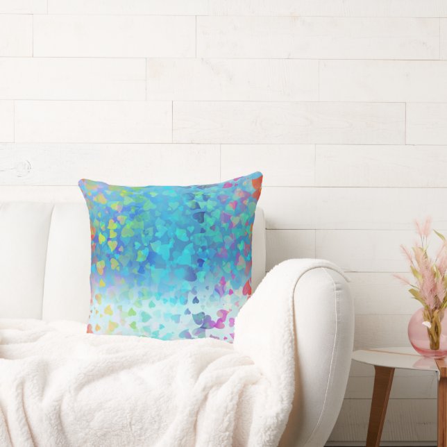 Almofada Corações em queda Azul (Sofá)