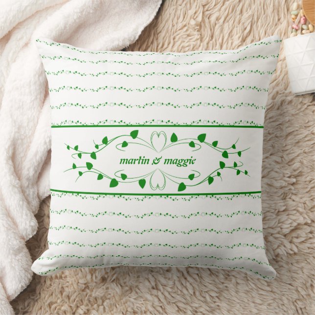 Almofada Corações Entrelaçados Monogramados (Cobertor)