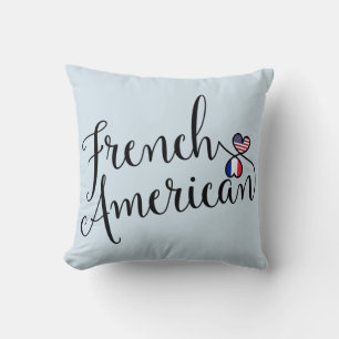 Almofada Corações Entwinados Franceses Americanos Jogam Cus