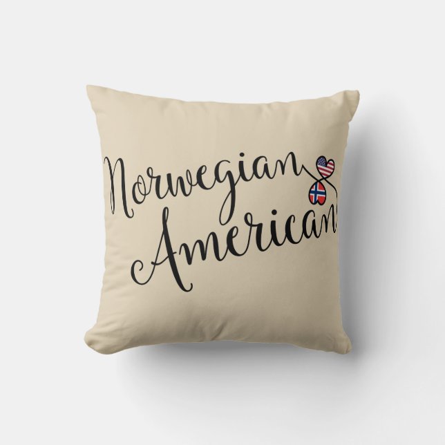 Almofada Corações Entwinados Noruegueses Americanos Jogam C (Frente)