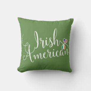 Almofada Corações Irlandeses Entusiasmados Americanos Jogam