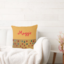 Almofada Corações Multicoloridos Cute com Nome Pets