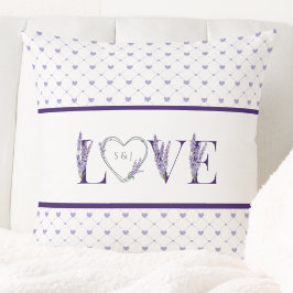 Almofada Corações Românticos Amor Lavanda Roxo