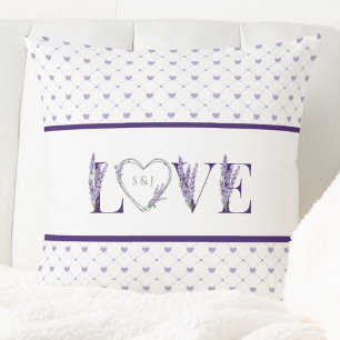 Almofada Corações Românticos Amor Lavanda Roxo