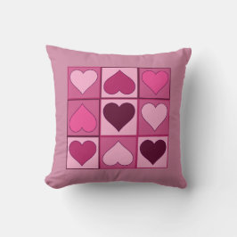 Almofada Corações Rosa Românticos Para Cima e Para Baixo co