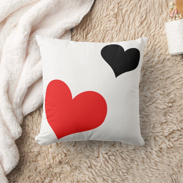 Almofada Corações vermelhos e negros (Cobertor)