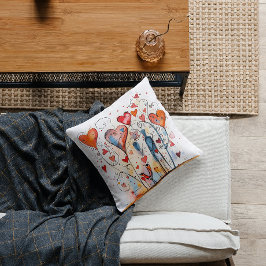 Almofada Corações Vibrantes e Coloridos | Feliz