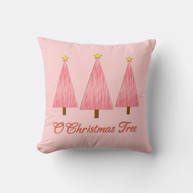Almofada Coral Cor-de-rosa Padrões de Natal Modernos (Frente)