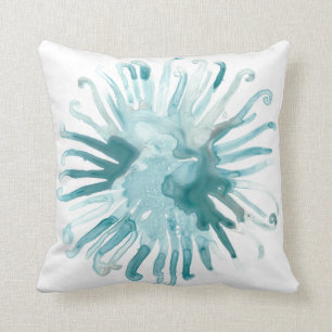 Almofada Coral de Aquarela - Azul 2