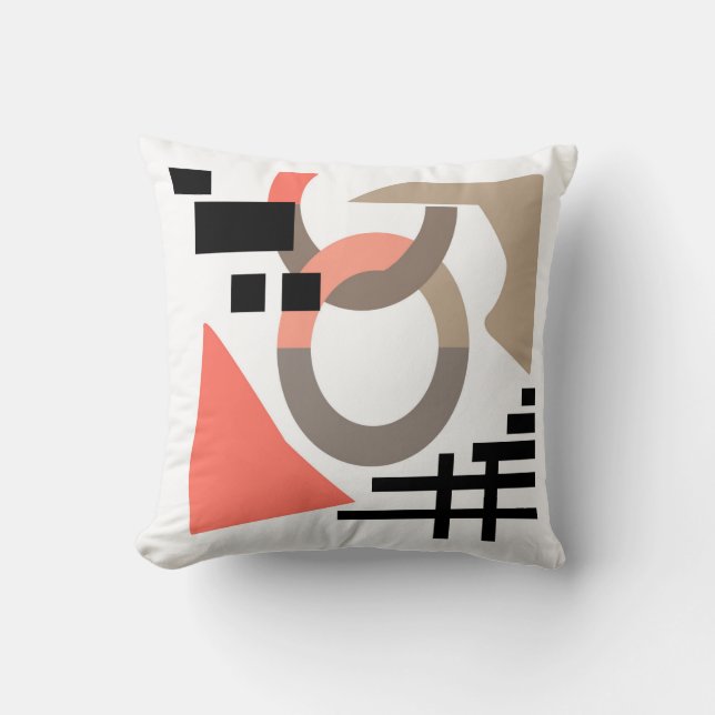Almofada coral de elementos de forma geométrica abstrato mo (Frente)