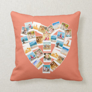 Almofada Coral de Fotos da Família de Colagem de Fotos em F