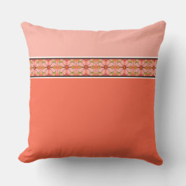 Almofada Coral Laranja e Pátio Rosa
