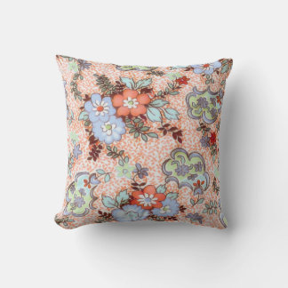 Almofada Coral Periwinkle Blue & Green Floral
