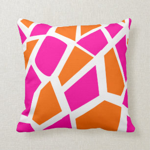 Almofada Corante rosa-rosa-quente, cor-de-laranja-girafa Im
