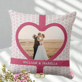 Almofada Corda Coração Cinza de Foto de Amor de Casamento R