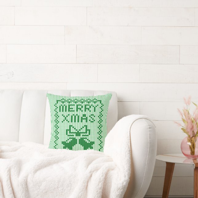 Almofada Cordéis feios de camisolas e Feliz Natal w (Sofá)