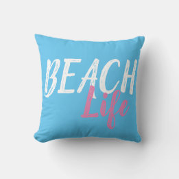 Almofada cores brilhantes divertidas BEACH LIFE azul |