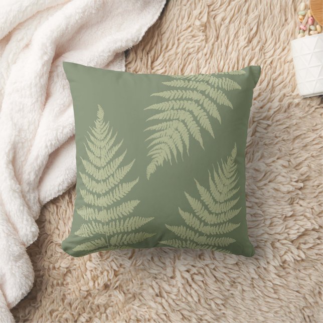Almofada Cores de Fundo Personalizadas Woodland Fern Leves (Cobertor)