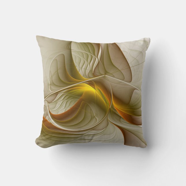 Almofada Cores de Metais Preciosos, Arte Abstrata Fractal (Frente)