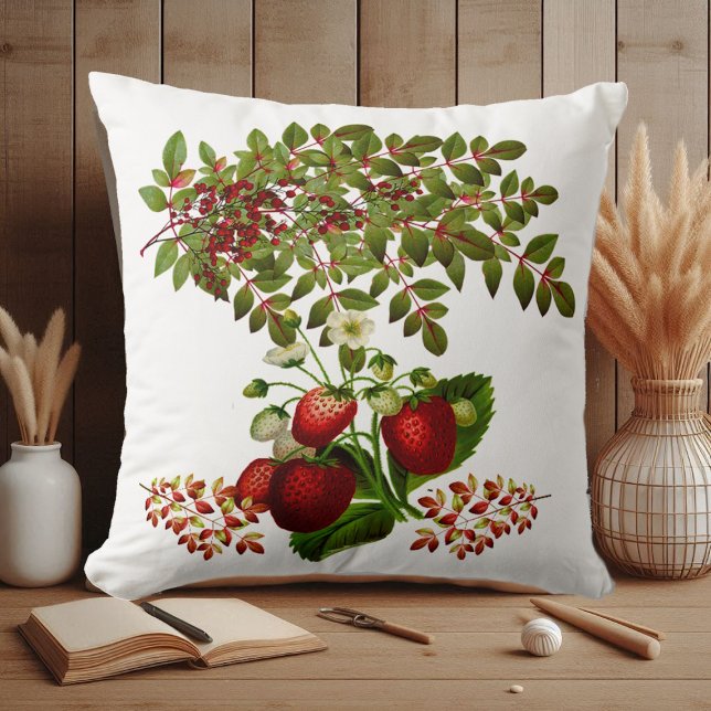 Almofada Cores de outono Folhagem de Berry Verde (Fall Colors Autumn Berry Foliage Greenery Throw Pillow)