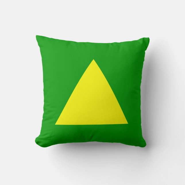 Almofada Cores do triângulo - Amarelo e verde-grama (Frente)